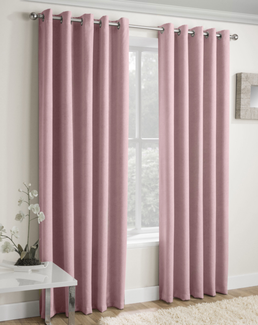 Vogue Light Filtering Eyelet Curtain Blush - Enhanced Living - Size: 117 x 183cm - image 1