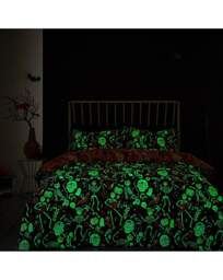 Kids Day of Dead Duvet Set Black/Orange Black/Orange - Bedlam - Size: SINGLE - thumbnail 3
