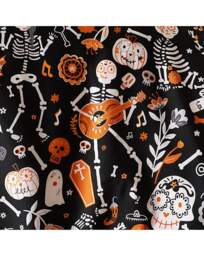 Kids Day of Dead Duvet Set Black/Orange Black/Orange - Bedlam - Size: SINGLE - thumbnail 4
