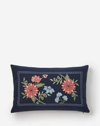 Astrid Vintage Embroidered Cushion Navy - JD Williams - Size: 30X50 - thumbnail 3