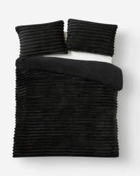Oakley Fleece Duvet Cover Set Black - JD Williams - Size: KING - thumbnail 3
