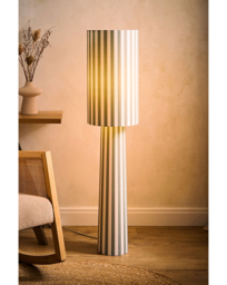 Thorley Stripe Midi Floor Lamp Green - ValueLights