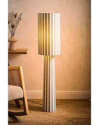 Thorley Stripe Midi Floor Lamp Green - ValueLights - thumbnail 3
