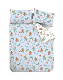 CL Christmas Gingerbread Duvet Set Blue - Catherine Lansfield - Size: KING - thumbnail 2