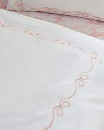 Catherine Lansfield Bow Duvet Set White/Pink - Catherine Lansfield - Size: SINGLE - thumbnail 3