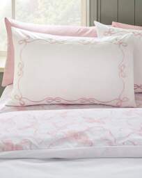 Catherine Lansfield Bow Duvet Set White/Pink - Catherine Lansfield - Size: SINGLE - thumbnail 5