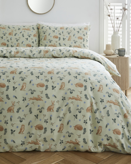 Spring Woodland Duvet Set Green - JD Williams - Size: KING - image 1