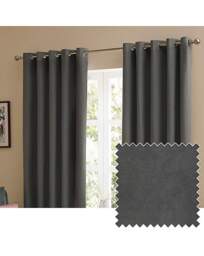 Furn. Ultimate Velvet Blackout Curtains Charcoal - furn. - Size: 117 x 183cm - thumbnail 4