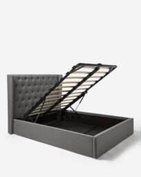 Allegra Fabric Bed with 3 Layer Mattress Charcoal - Size: DOUBLE - thumbnail 3