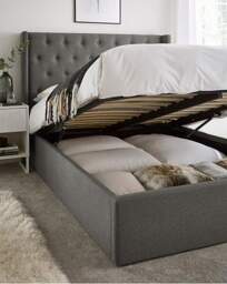 Allegra Fabric Bed with 3 Layer Mattress Charcoal - Size: DOUBLE - thumbnail 4