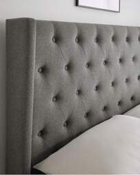 Allegra Fabric Bed with 3 Layer Mattress Charcoal - Size: DOUBLE - thumbnail 2