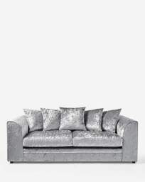 Chicago Crushed Velvet 3 Seater Sofa Silver - thumbnail 2