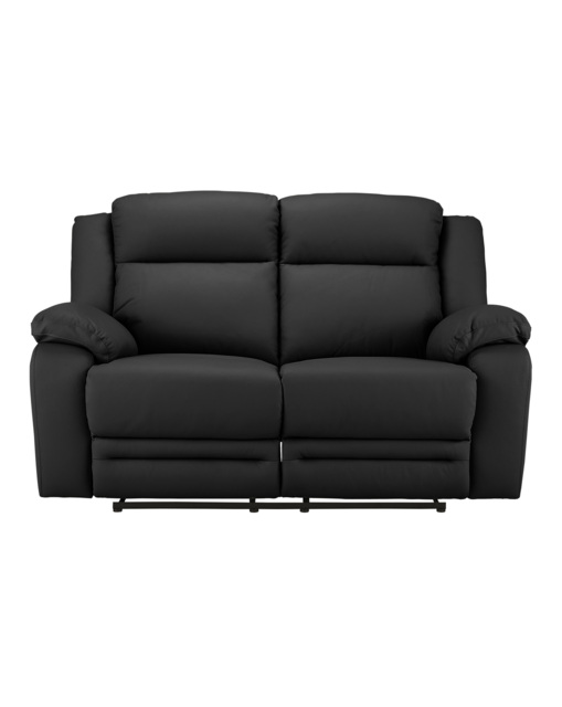Croft Leather Recliner 2 Seater Sofa Black - JD Williams - image 1