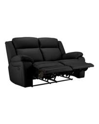Croft Leather Recliner 2 Seater Sofa Black - JD Williams - thumbnail 4