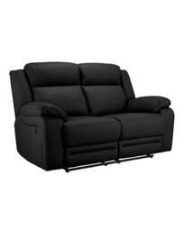 Croft Leather Recliner 2 Seater Sofa Black - JD Williams - thumbnail 3
