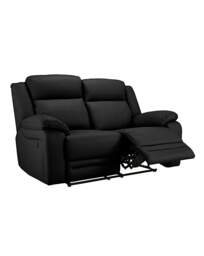 Croft Leather Recliner 2 Seater Sofa Black - JD Williams - thumbnail 2