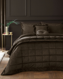 Catherine Lansfield Kingsley Bedspread Chocolate - Catherine Lansfield - Size: 220X220 - thumbnail 1
