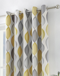 Fusion Lennox Eyelet Curtains Ochre - Fusion - Size: 117 x 137cm