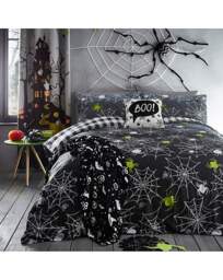 Kids Halloween Spiders Duvet Set Grey Grey - Bedlam - Size: SINGLE - thumbnail 4