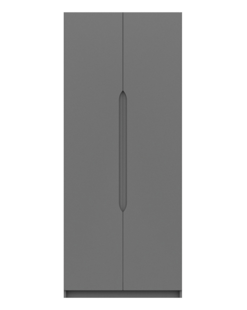 Sorrento Gloss Assembled 2 Door Wardrobe Grey - One Call - image 1