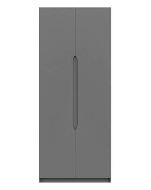 Sorrento Gloss Assembled 2 Door Wardrobe Grey - One Call - image 1