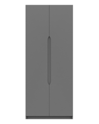 Sorrento Gloss Assembled 2 Door Wardrobe Grey - One Call