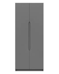 Sorrento Gloss Assembled 2 Door Wardrobe Grey - One Call