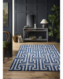 Greek Key Textured Rug Navy - Origins - Size: 80X150 - thumbnail 1