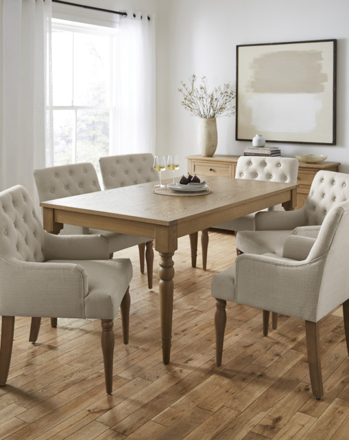 Margot Dining Table with 6 Mae Chairs Light Oak/Natural - JD Williams - image 1
