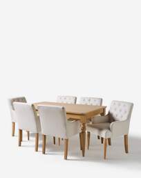 Margot Dining Table with 6 Mae Chairs Light Oak/Natural - JD Williams - thumbnail 4