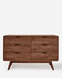 Oslo 6 Drawer Wide Chest Walnut - Gray & Osbourn - thumbnail 3
