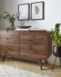 Oslo 6 Drawer Wide Chest Walnut - Gray & Osbourn