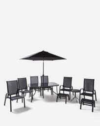 Malaga 11 Piece Dining & Lounge Set Black - JD Williams - thumbnail 4