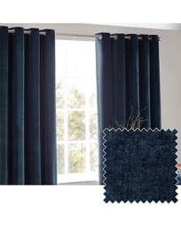 Yard Heavy Chenille Eyelet Curtains Navy - Yard - Size: 117 x 183cm - thumbnail 2