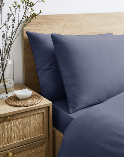 Pure Cotton 200TC Pillow Cases Navy - JD Williams - Size: PAIR - image 1
