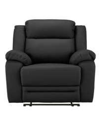Croft Leather Recliner Chair Black - JD Williams