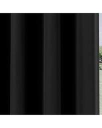 Supersoft Eyelet Curtains Black - Enhanced Living - Size: 117 x 183cm - thumbnail 4