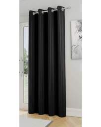 Supersoft Eyelet Curtains Black - Enhanced Living - Size: 117 x 183cm - thumbnail 3