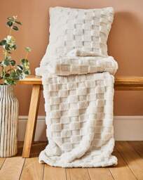 Gray & Osbourn Chequerboard Throw Cream - Gray & Osbourn - Size: 120X150 - thumbnail 4