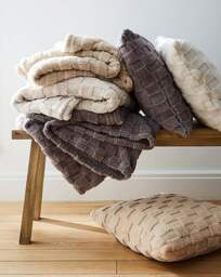 Gray & Osbourn Chequerboard Throw Cream - Gray & Osbourn - Size: 120X150 - thumbnail 2