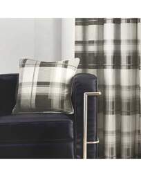 Balmoral Check Eyelet Curtains Slate - Fusion - Size: 168 x 229cm - thumbnail 2