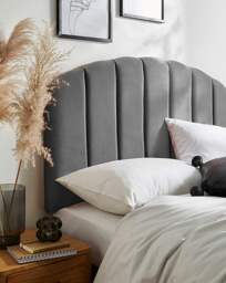 Silentnight Carmel Velvet Headboard Charcoal - Silentnight - Size: SINGLE - thumbnail 2