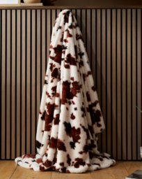 Fusion Cow Print Faux Fur Bedspread Natural - Fusion - Size: 150X200 - thumbnail 1