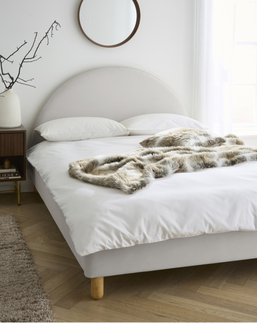 Ayda Velvet Bed Frame Natural - JD Williams - Size: SINGLE - image 1