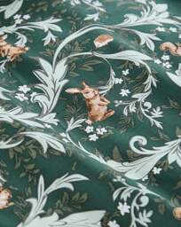 Forest Leaf Scroll Cotton Duvet Cover Green - JD Williams - Size: SINGLE - thumbnail 3