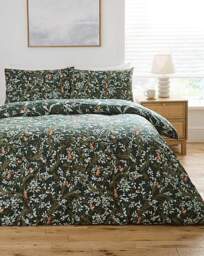 Forest Leaf Scroll Cotton Duvet Cover Green - JD Williams - Size: SINGLE - thumbnail 2