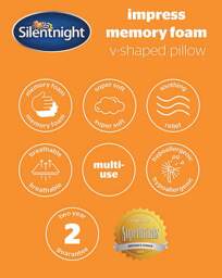 Silentnight Memory Foam V-shaped Pillow White - Silentnight - Size: EACH - thumbnail 5