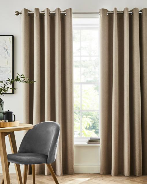 Austin Blackout Thermal Eyelet Curtains Natural - Enhanced Living - Size: 117 x 183cm - image 1