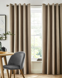 Austin Blackout Thermal Eyelet Curtains Natural - Enhanced Living - Size: 117 x 183cm - thumbnail 1