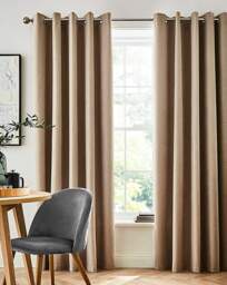 Austin Blackout Thermal Eyelet Curtains Natural - Enhanced Living - Size: 117 x 183cm - thumbnail 3